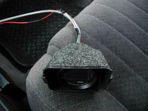 2002 Pontiac Grand Prix - I was concerned about light coming from the dash cluster and shining in behind the gauge, so I stuck a piece of trunk liner to the top of t…