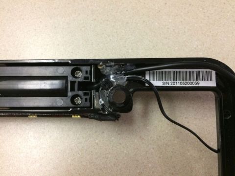 2002 Pontiac Grand Prix - Frame notched for the wires and the hot glued to hold in place.
