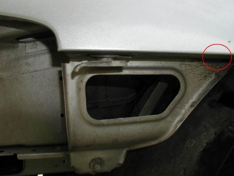 2002 Pontiac Grand Prix - This is where the "hidden" 10mm bolt goes into the fender.