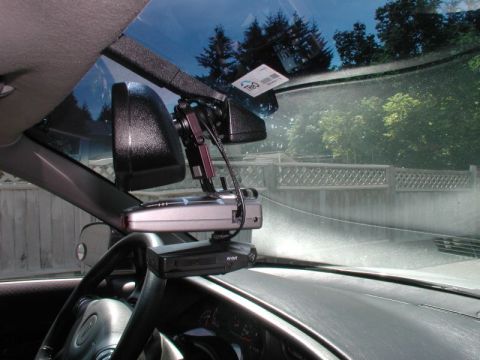 2002 Pontiac Grand Prix - 4 months of use and all is well. I finally ran the wire up into the headliner and down the passenger b-pillar. I still have to hardwire to…