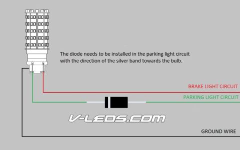 2002 Pontiac Grand Prix - This is a diagram illustrating how to install a diode in a vehicle's parking light circuit. It shows a bulb, a diode with a silver band, an…