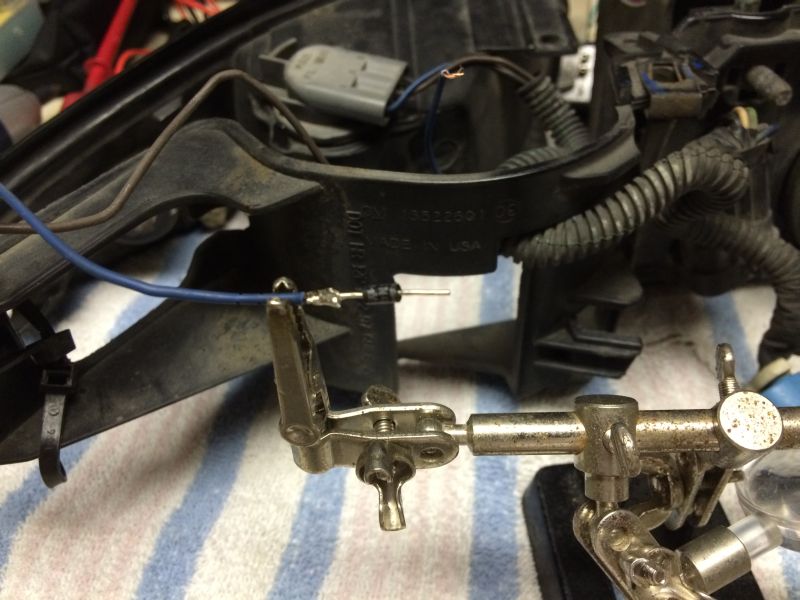 Diode (1N4006) installed on the front 194 blue wire.