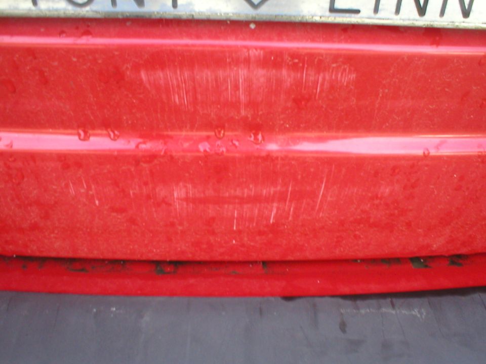 Scratched the rear hatch, too.