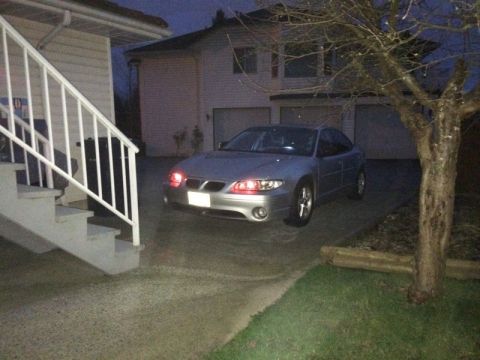 2002 Pontiac Grand Prix - Ran the wires for the demon eyes; went through the firewall at a grommet to the left of the steering column, got chassis ground from a stud…