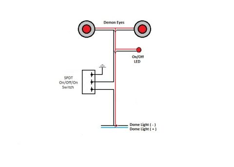 2002 Pontiac Grand Prix - Here is a schematic of how I will wire the Demon Eyes. This will allow me to turn them on manually, or have them turn on with the dome ligh…