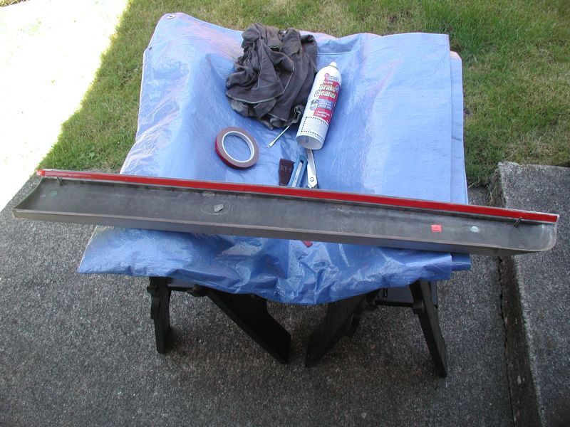Old double-sided tape removed from molding and new Pro-Form double-sided tape applied.