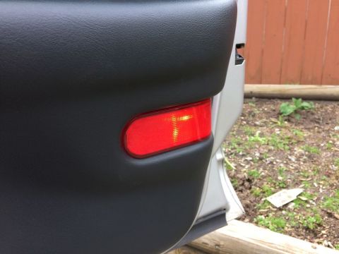 2002 Pontiac Grand Prix - Right front, door re-assembled, wiring run to kick panel, lit with power supply.