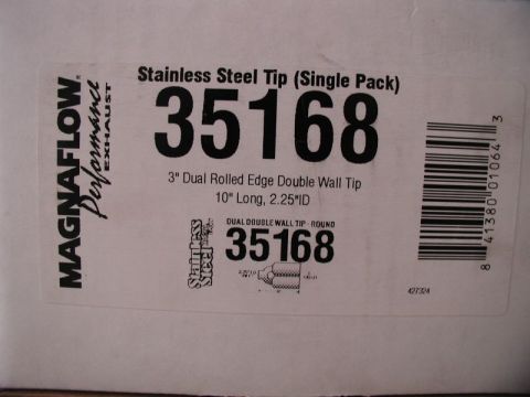 2002 Pontiac Grand Prix - The new tips; Magnaflow #35168, 2.25" ID, 10" long.