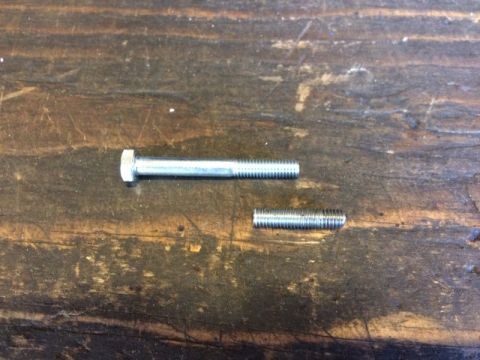 2002 Pontiac Grand Prix - I couldn't find any M6.0 bolts long enough, so I used a die and chased it the rest of the way.
