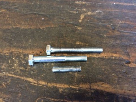 2002 Pontiac Grand Prix - I couldn't find any M6.0 bolts long enough, so I used a die and chased it the rest of the way.