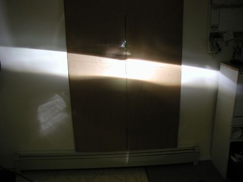 2002 Pontiac Grand Prix - Low beam test; beam is tilting low to the right and angled to far to the right.