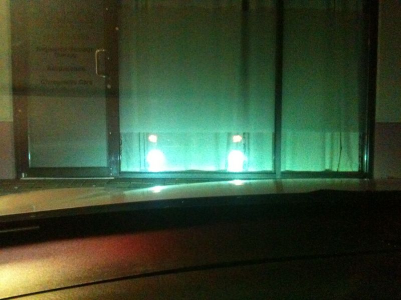 Reflection of fog lights.