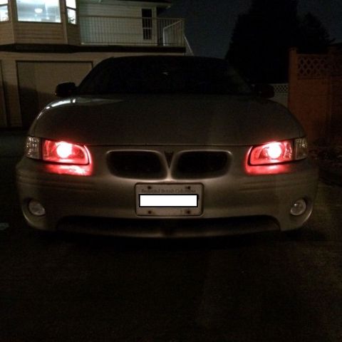 2002 Pontiac Grand Prix - I ran some of the wiring for the demon eyes; I still have to run the wiring into the interior and install a switch.