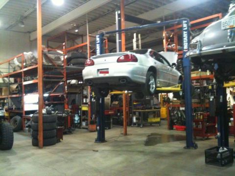 2002 Pontiac Grand Prix - Friday night; cleaning up after everything was torn down.