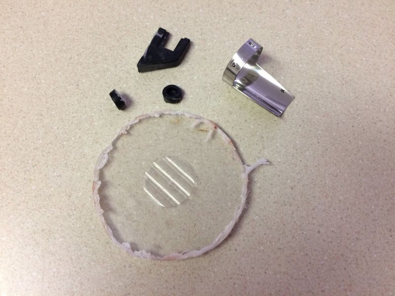 All parts cut-off, as well as the bulb deflector from the factory light.