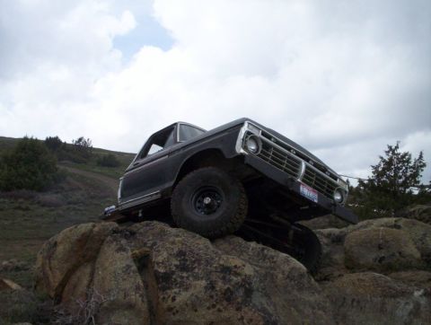 1978 Ford Bronco - This 1978 Ford Bronco navigates a rocky trail, its off-road capabilities.