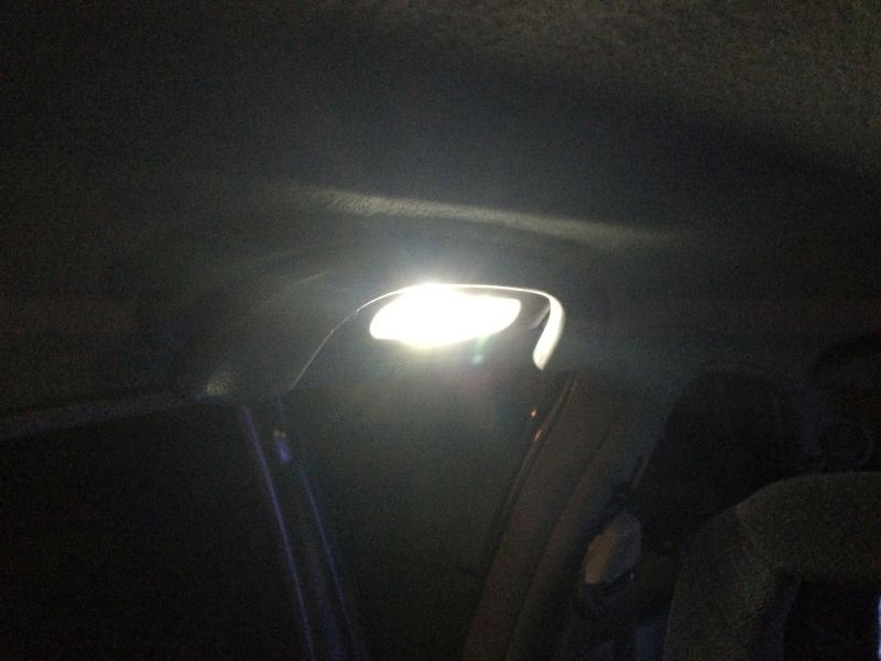 Interior dome light of a car illuminated