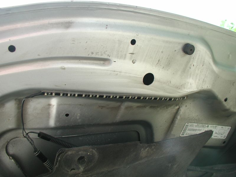 The tape on these was horrible, so I put some ProForm double sided tape on both LED strips. The mounting area was cleaned with brake-clean, and I used a heat-gun to ensure the best possible adhesion.