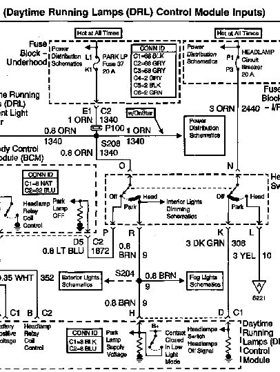 2002 Pontiac Grand Prix - DRL Module Inputs