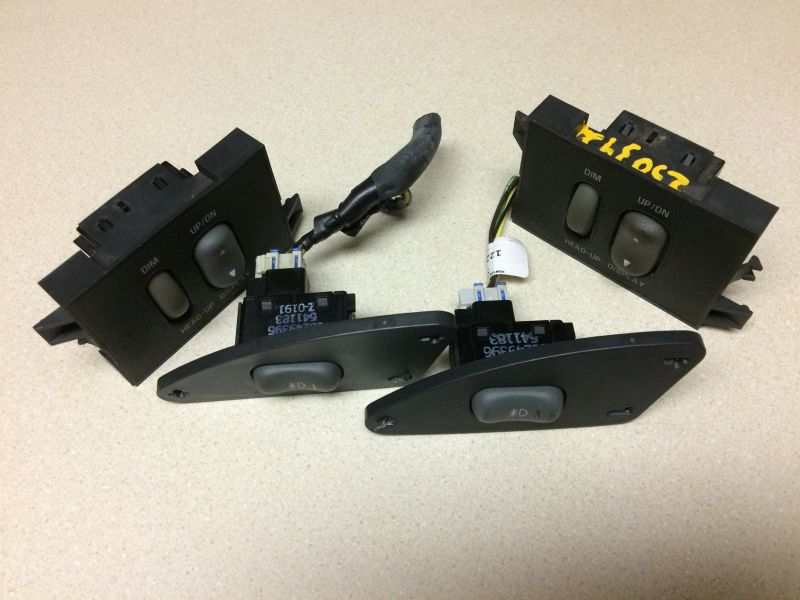 Automotive dashboard dimmer and head-up display switches