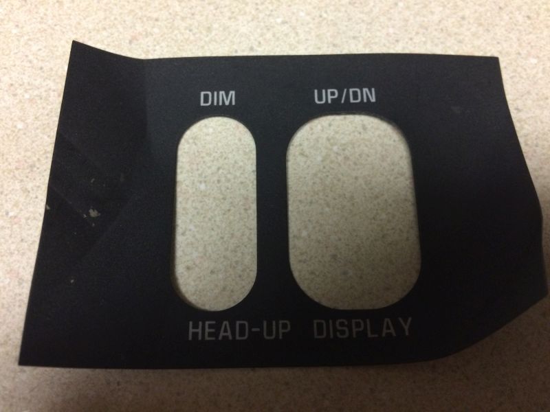 Note how the overlay let the dash lights through the letters.