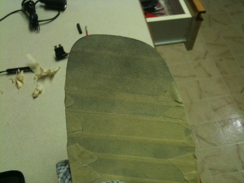 There was some red light bleeding out the side of the mirror, so I masked it and put some black paint on the edge.