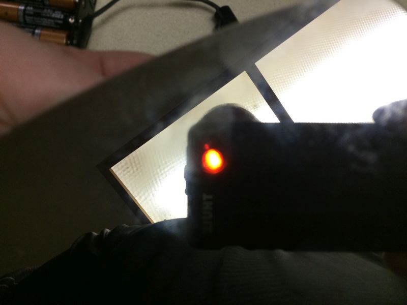Testing the amber LED. Thinking of mounting them behind the mirror, top inner corner.