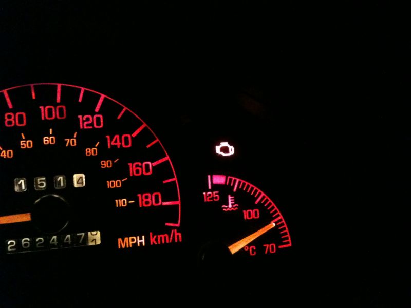 CEL lit up.