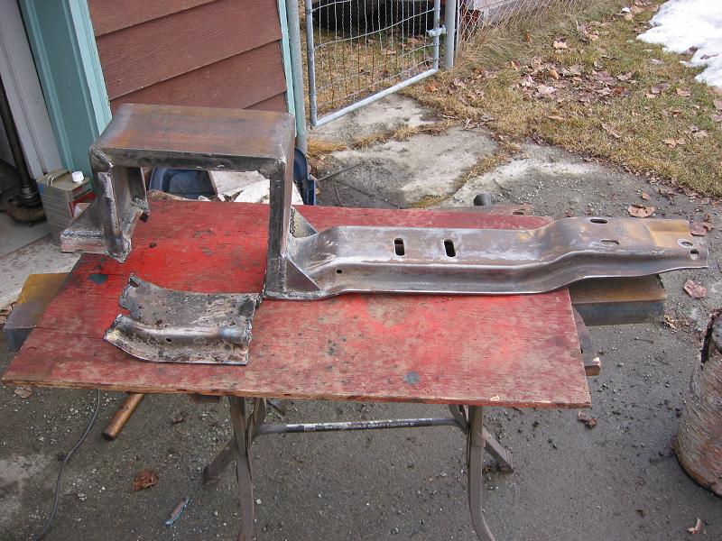 What was cut out, next to the crossmember.