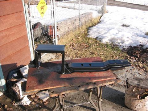 1985 Ford Bronco - New crossmember painted and ready to install.