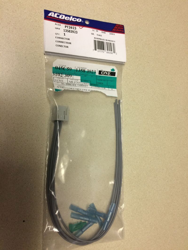 "Plan C" is a new connector from AC Delco, #PT3923. Cost $24, but will allow me to fix this today.