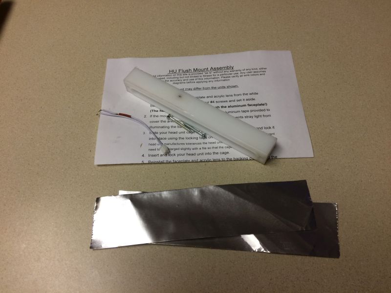 HU Flush Mount Assembly instructions and housing with aluminum tape