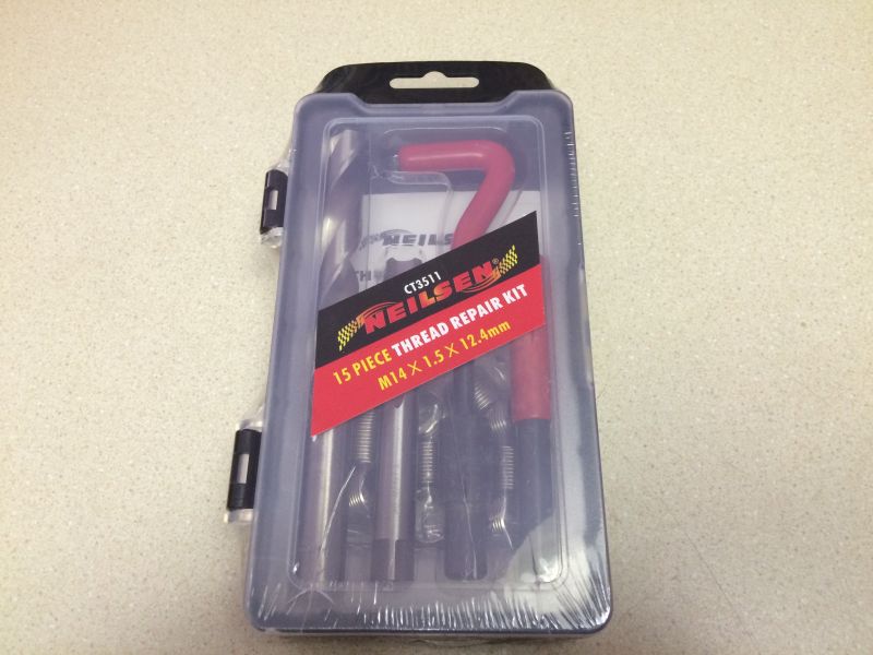 Neilson 15-piece thread repair kit packaging