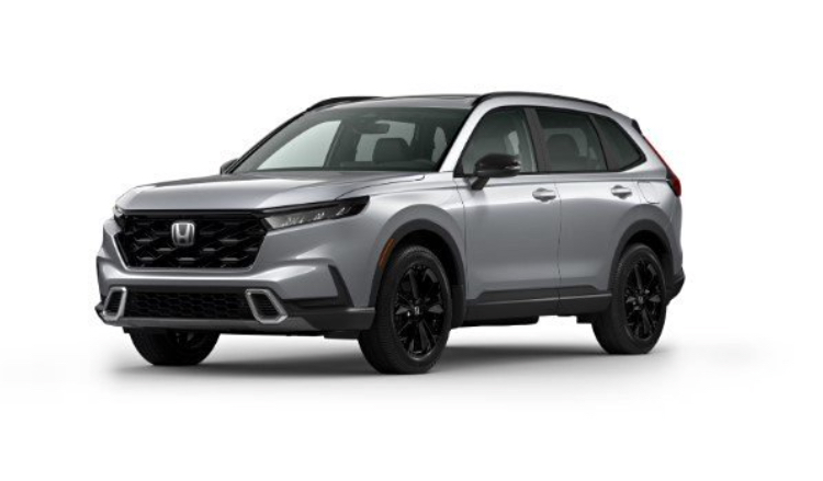 Silver 2026 Honda CR-V with black accents, front three-quarter view.