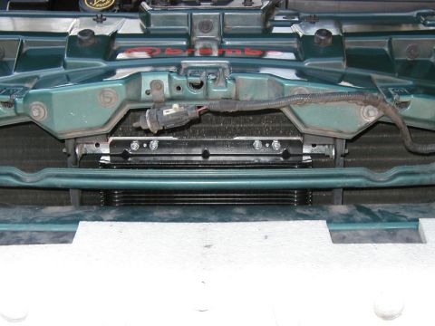 1996 Mercury Sable - Here's the top of the B&M cooler. It's mounted between the two supports that are already there.