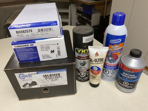 2009 Mazda CX-9 - Getting all the parts ready, just in case. I bought the caliper, pads and hose. The other items I alreafy had.