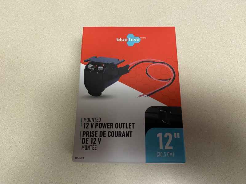 Box for a Blue Hive mounted 12V power outlet.