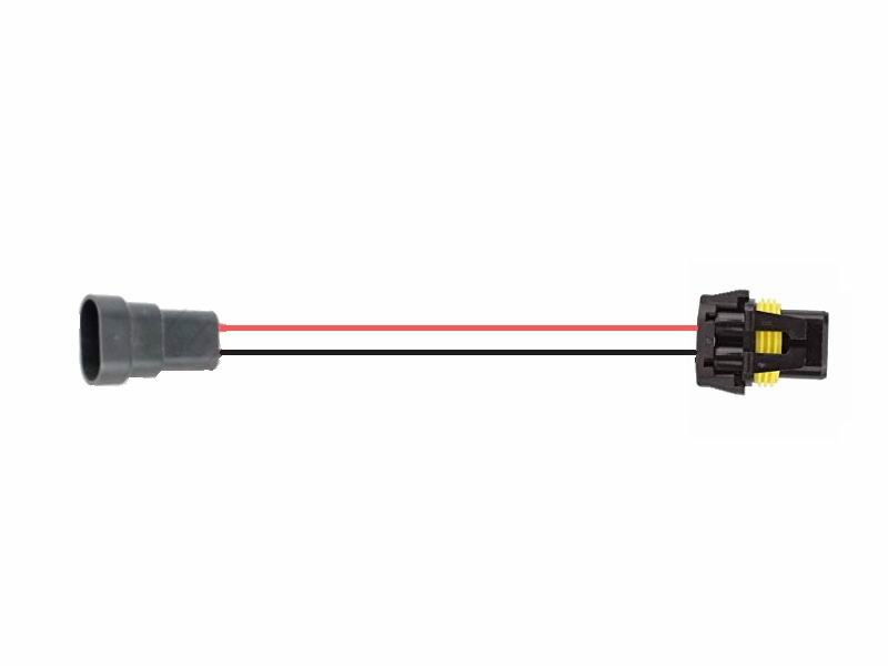 Electrical wire harness with two connectors