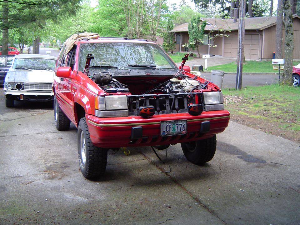 Rolled the jeep out to the driveway to get ready