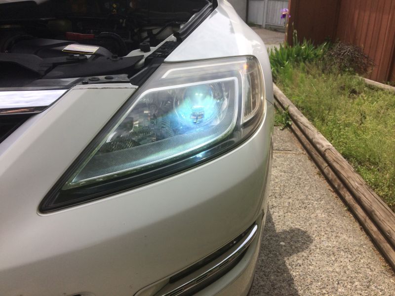 Low beams on (they aren't that blue).