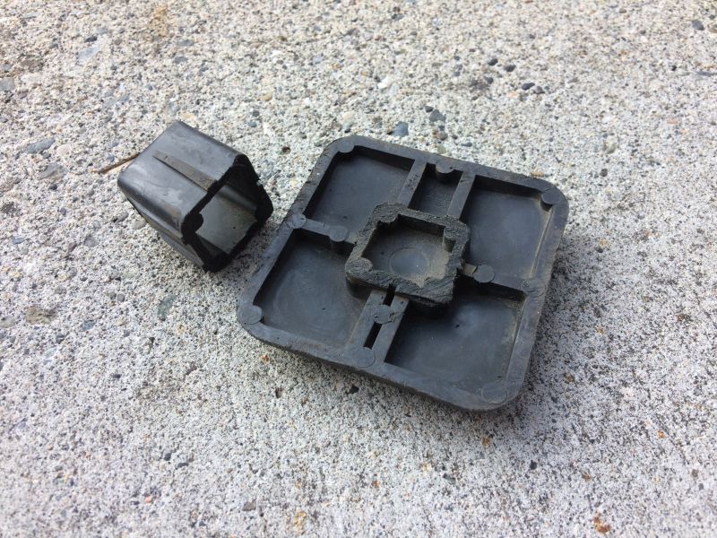 Remove the part that would normally go inside the hitch tube.