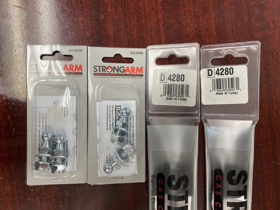 Struts and ball mounts.