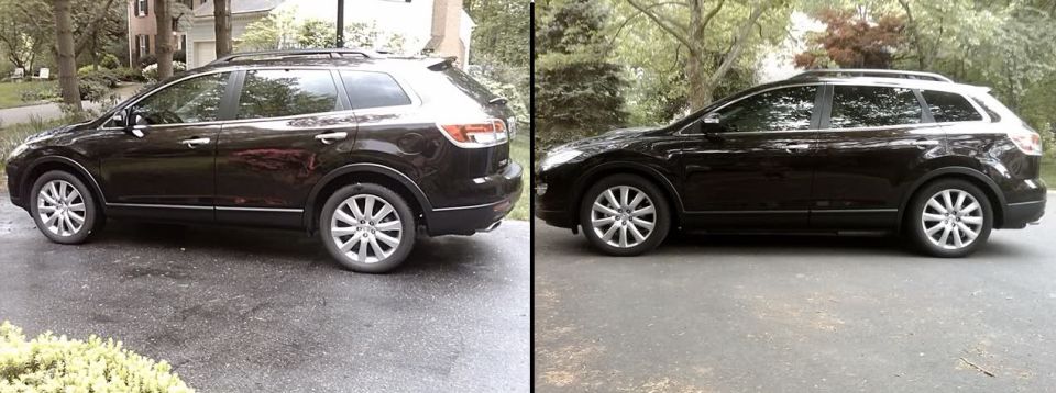 Dark brown 2009 Mazda CX-9 SUV parked on a driveway.