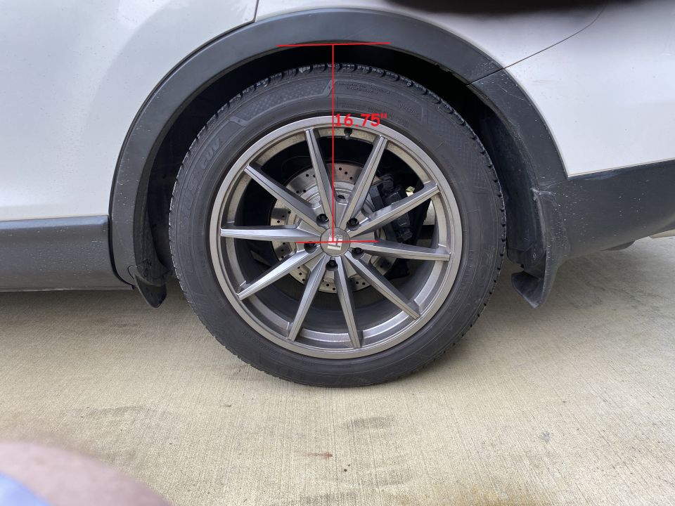 After Lowering: Rear @ 16.75" (drop of 1.25")