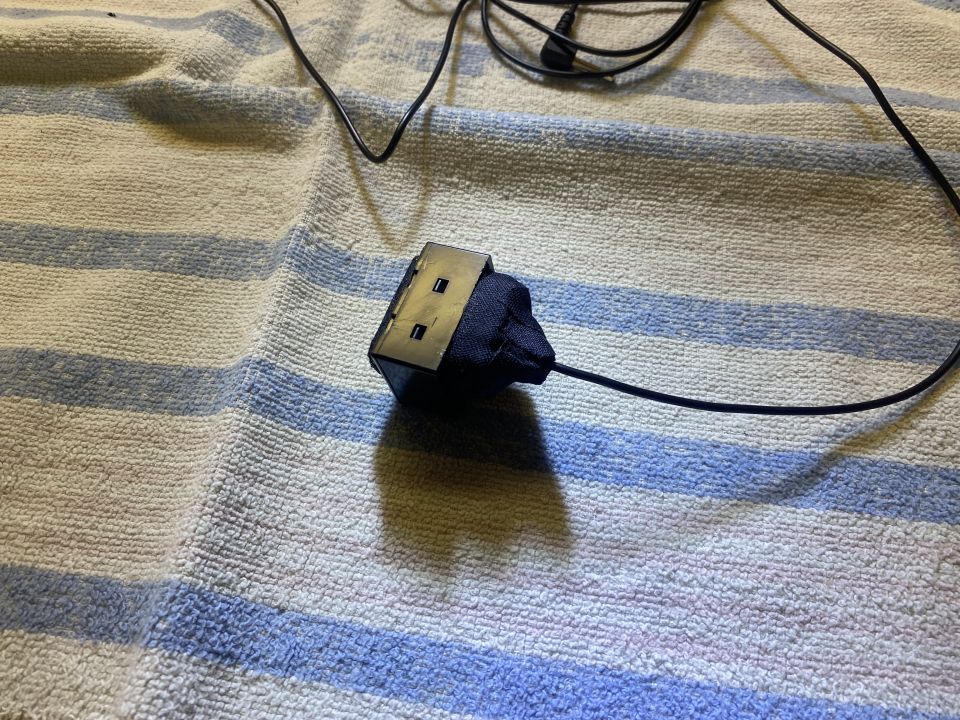 Wrapped it with cloth tape toclose in the back side.