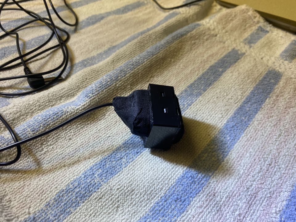 Wrapped it with cloth tape toclose in the back side.