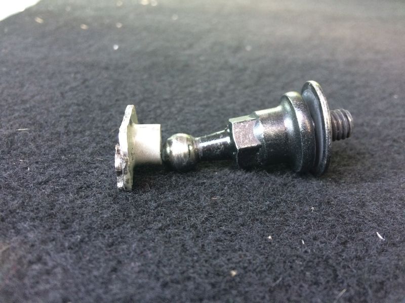 Automotive metal part with threaded end and ball joint