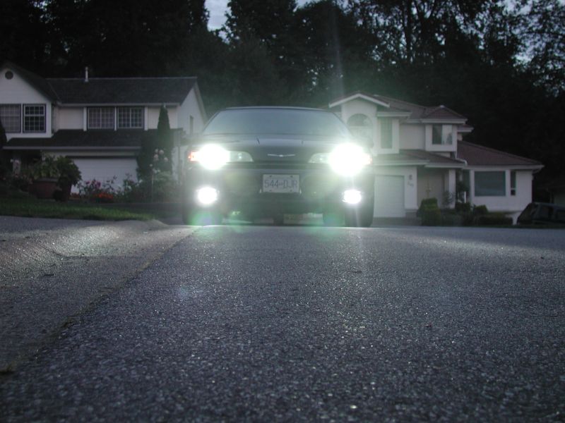 Headlights and driving lights, camera at ground level, flash off.