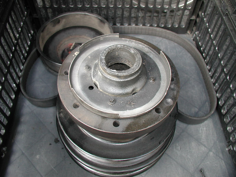 The broken stock harmonic balancer.