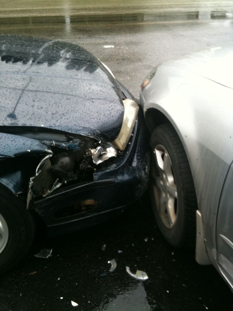 I was only a few blocks from work when a lady pulled out into the street and cut right in front of me. The police estimated my damage at $3000 and hers at $8000. After being towed to the body shop, my repair estimate came in at $5000. I removed my personal belongings and a few extras that I had installed and the car was written off.